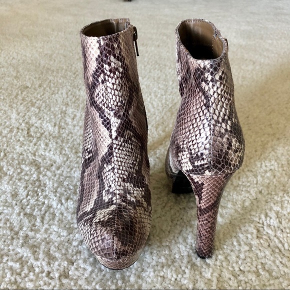 Faux Snakeskin Ankle Boots - Picture 2 of 4
